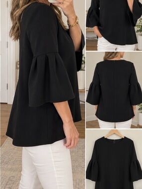 EDIT- The Brand Trapeze Style Black Bell Sleeve Blouse